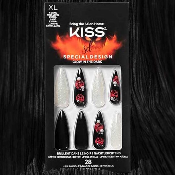 KISS Special Design Glow Dark Halloween Nails / Extra Long Length - They're Here - Picture 1 of 9